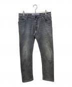 JACOB COHENヤコブコーエン）の古着「ハラコパッチストレッチデニムパンツ」｜ブラック