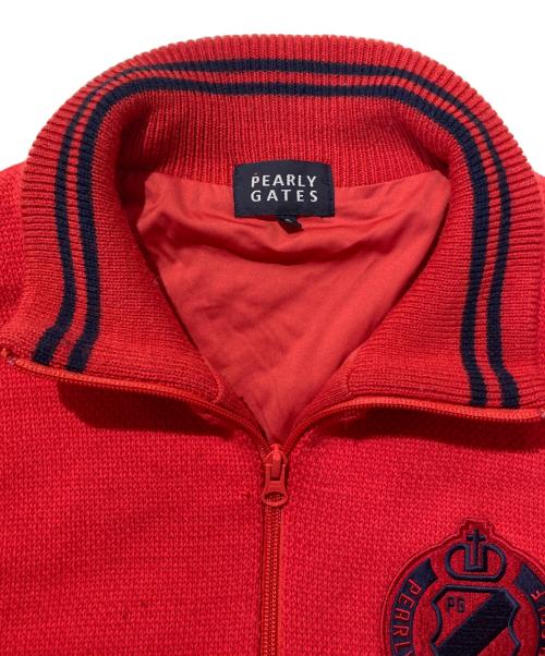 PEARLY GATES（パーリーゲイツ）PEARLY GATES (パーリーゲイツ) ニットジャケット レッド サイズ:Size5の古着・服飾アイテム