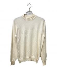 GRAN SASSO（グランサッソ）の古着「12ゲージウールソリッドモックネックニット」｜アイボリー