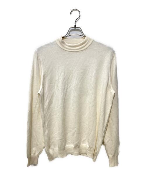 GRAN SASSO（グランサッソ）GRAN SASSO (グランサッソ) 12ゲージウールソリッドモックネックニット アイボリー サイズ:SIZE52の古着・服飾アイテム