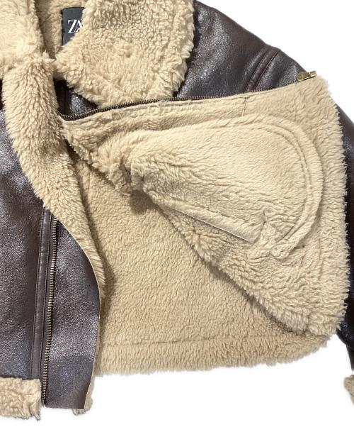 ZARA（ザラ）ZARA (ザラ) エコムートンジャケット ブラウン サイズ:Ⅿの古着・服飾アイテム