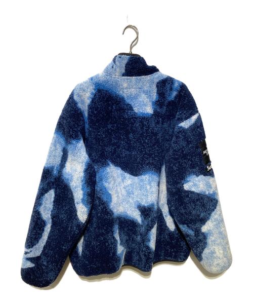 THE NORTH FACE（ザ ノース フェイス）THE NORTH FACE (ザ ノース フェイス) Supreme (シュプリーム) Bleached Denim Print Fleece Jacket ブルー サイズ:Lの古着・服飾アイテム