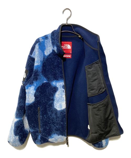THE NORTH FACE（ザ ノース フェイス）THE NORTH FACE (ザ ノース フェイス) Supreme (シュプリーム) Bleached Denim Print Fleece Jacket ブルー サイズ:Lの古着・服飾アイテム
