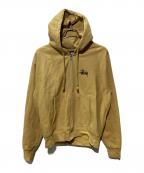 stussyステューシー）の古着「BASIC STUSSY ZIP HOODIE」｜ベージュ