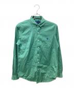 POLO RALPH LAURENポロ・ラルフローレン）の古着「FEATHER WEIGHT TWILL ボタンダウンシャツ」｜グリーン