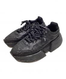 MM6 Maison Margiela（エムエムシックスメゾンマルジェラ）の古着「ラメオーバーソールスニーカー」｜ブラック