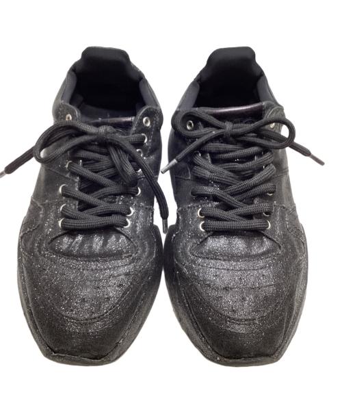 MM6 Maison Margiela（エムエムシックスメゾンマルジェラ）MM6 Maison Margiela (エムエムシックスメゾンマルジェラ) ラメオーバーソールスニーカー ブラック サイズ:SIZE 37の古着・服飾アイテム