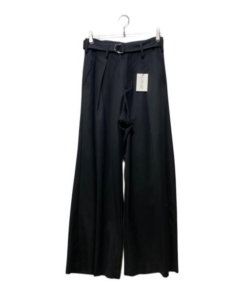 LiNoH（リノー）LiNoH (リノー) BELTED WIDE PANTS ブラック サイズ:Ⅿの古着・服飾アイテム