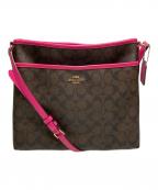 COACHコーチ）の古着「シグネチャーショルダーバッグ」｜ブラウン