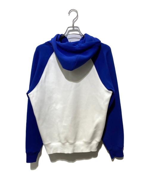 LACOSTE（ラコステ）LACOSTE (ラコステ) バイカラージップポケットスウェットフーディー ブルー サイズ:Mの古着・服飾アイテム