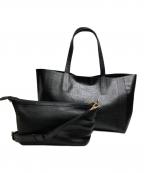 USEDユーズド）の古着「クロコレザーバッグ」｜ブラック