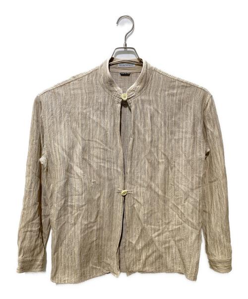 EMPORIO ARMANI（エンポリオ アルマーニ）EMPORIO ARMANI (エンポリオ アルマーニ) バンドカラーシャツ ベージュ サイズ:SIZE46の古着・服飾アイテム