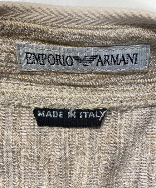 EMPORIO ARMANI（エンポリオ アルマーニ）EMPORIO ARMANI (エンポリオ アルマーニ) バンドカラーシャツ ベージュ サイズ:SIZE46の古着・服飾アイテム