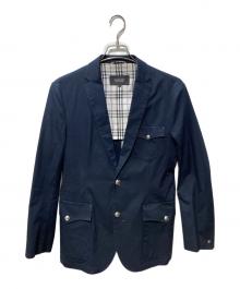 BURBERRY BLACK LABEL（バーバリーブラックレーベル）の古着「銀ボタンノヴァチェックテーラードジャケット」｜ネイビー