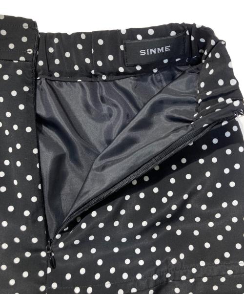 SINME（シンメ）SINME (シンメ) ドットフレアスカート ブラック サイズ:Ｓの古着・服飾アイテム