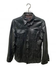 INTERMEZZO（インターメッツォ）の古着「レザーシャツジャケット」｜ブラック