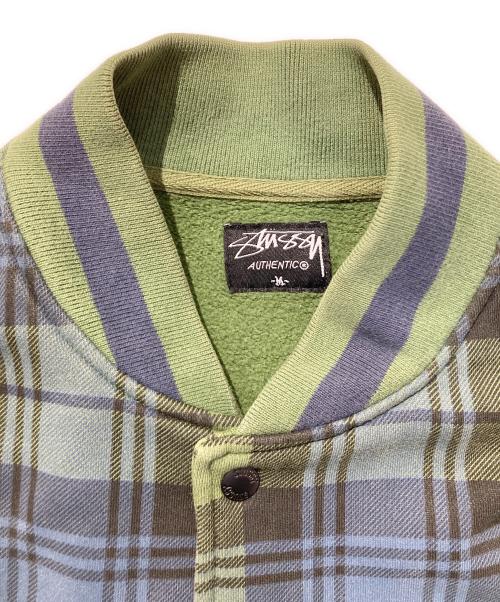 stussy（ステューシー）stussy (ステューシー) スウェットスタジャン グリーン サイズ:Ⅿの古着・服飾アイテム
