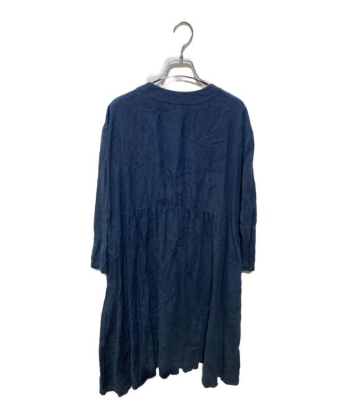 +2（プラスツー）+2 (プラスツー) リネンワンピース ネイビー サイズ:サイズ表記なしの古着・服飾アイテム