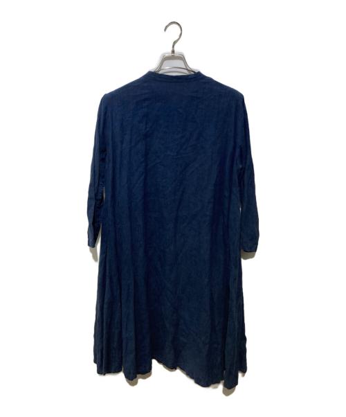 +2（プラスツー）+2 (プラスツー) リネンワンピース ネイビー サイズ:サイズ表記なしの古着・服飾アイテム