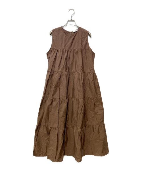 Gymphlex（ジムフレックス）Gymphlex (ジムフレックス) RAY BEAMS (レイ ビームス) 別注 ティアード ワンピース ブラウン サイズ:14の古着・服飾アイテム