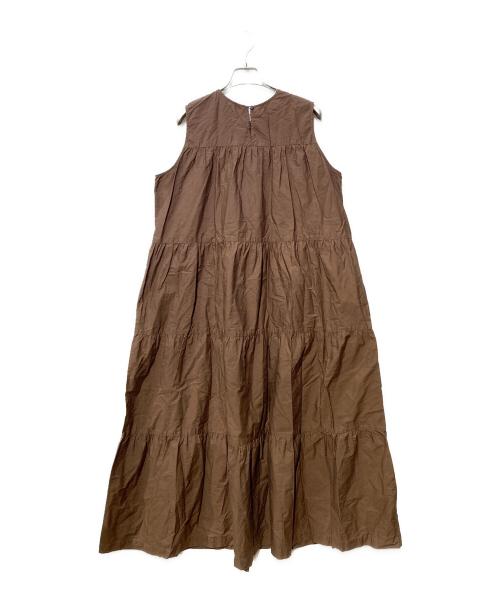 Gymphlex（ジムフレックス）Gymphlex (ジムフレックス) RAY BEAMS (レイ ビームス) 別注 ティアード ワンピース ブラウン サイズ:14の古着・服飾アイテム