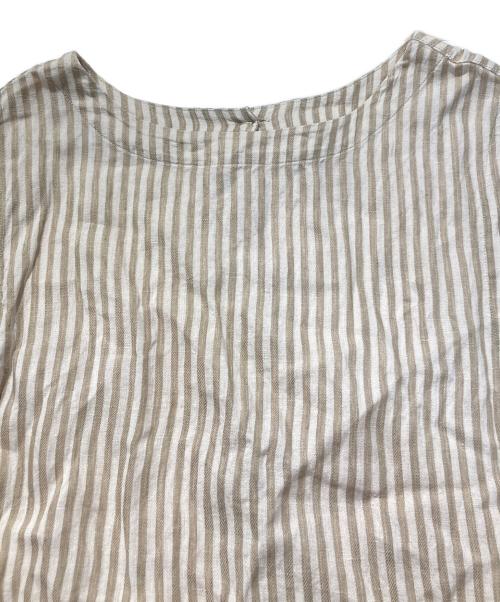 Gymphlex（ジムフレックス）Gymphlex (ジムフレックス) リネンノースリーブワンピース ベージュ サイズ:14の古着・服飾アイテム