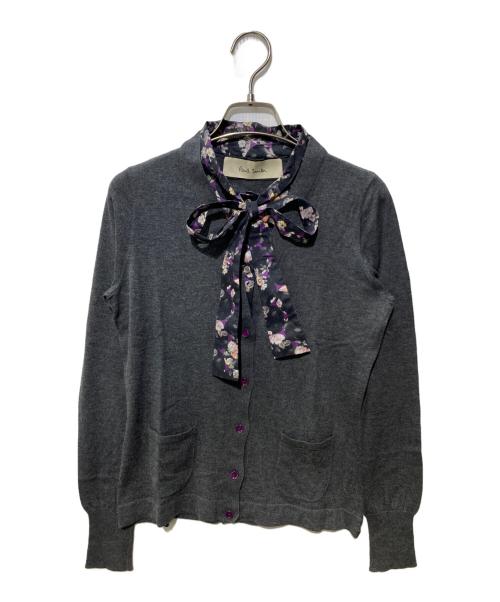 PAUL SMITH（ポールスミス）Paul Smith (ポールスミス) リボンシャツドッキングカーディガン グレー サイズ:Mの古着・服飾アイテム