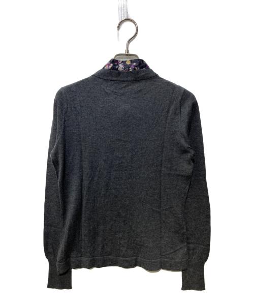 PAUL SMITH（ポールスミス）Paul Smith (ポールスミス) リボンシャツドッキングカーディガン グレー サイズ:Mの古着・服飾アイテム