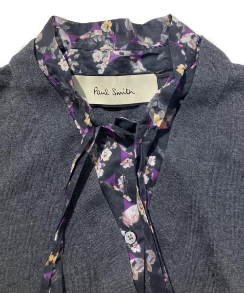 PAUL SMITH（ポールスミス）Paul Smith (ポールスミス) リボンシャツドッキングカーディガン グレー サイズ:Mの古着・服飾アイテム