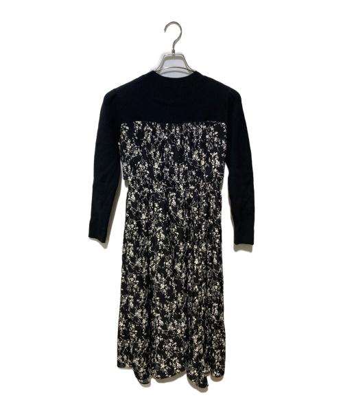 PROPORTION BODY DRESSING（プロポーションボディドレッシング）PROPORTION BODY DRESSING (プロポーションボディドレッシング) フロントリボン花柄ドッキングワンピース ブラック サイズ:PS 未使用品の古着・服飾アイテム