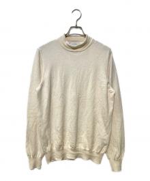 GRAN SASSO（グランサッソ）の古着「12G ハイゲージ メリノウール モックネック ニット」｜ホワイト