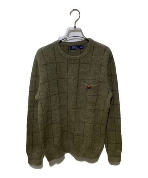 POLO（ポロ）POLO (ポロ) ポケットニット オリーブ サイズ:Ｓの古着・服飾アイテム
