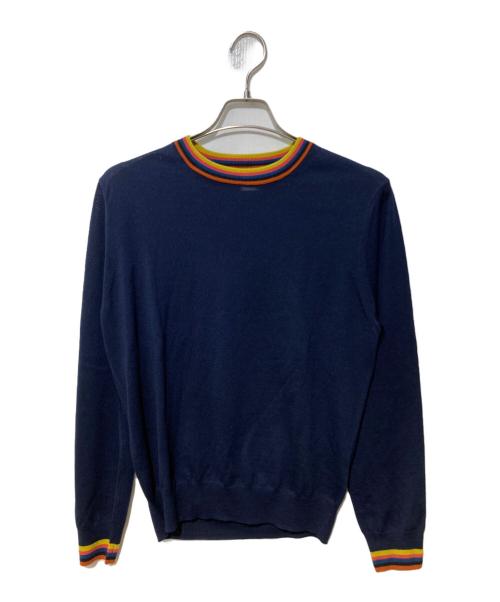 PAUL SMITH（ポールスミス）Paul Smith (ポールスミス) アーティストストライプニット ネイビー サイズ:Mの古着・服飾アイテム