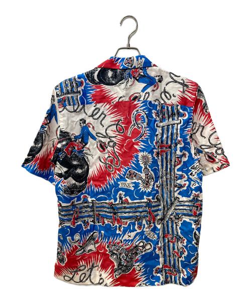 PAUL SMITH（ポールスミス）PAUL SMITH (ポールスミス) カウボーイプリントオープンカラーシャツ ブルー×レッド サイズ:Ⅿの古着・服飾アイテム