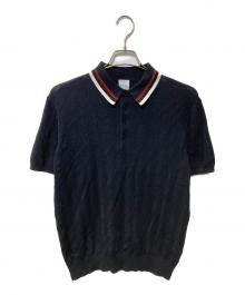 PAUL SMITH（ポールスミス）の古着「ショートスリーブニットポロシャツ」｜ブラック