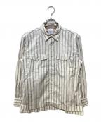 PAUL SMITHポールスミス）の古着「ダブルストライプワークシャツ」｜ベージュ