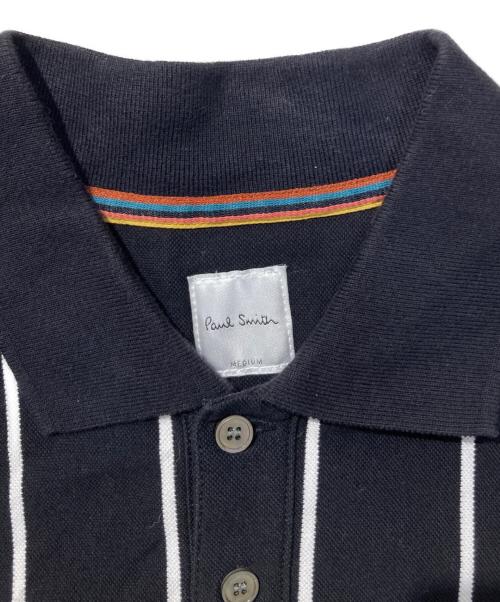 PAUL SMITH（ポールスミス）Paul Smith (ポールスミス) ストライプポロシャツ ブラック サイズ:Mの古着・服飾アイテム
