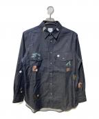 PAUL SMITHポールスミス）の古着「ペイズリーボタニカルインディゴシャツ」｜インディゴ