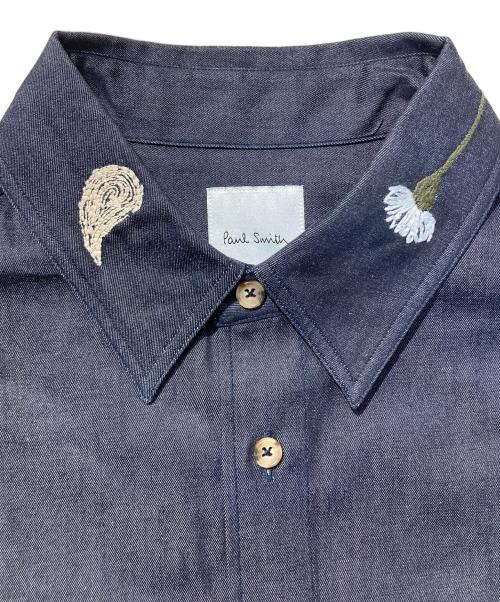 PAUL SMITH（ポールスミス）PAUL SMITH (ポールスミス) ペイズリーボタニカルインディゴシャツ インディゴ サイズ:Mの古着・服飾アイテム
