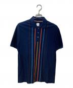 PAUL SMITHポールスミス）の古着「ストライプ半袖ポロシャツ」｜ネイビー