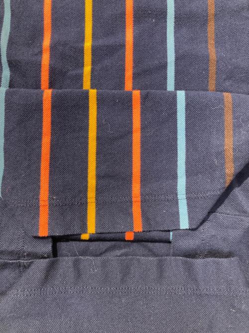 PAUL SMITH（ポールスミス）PAUL SMITH (ポールスミス) ストライプ半袖ポロシャツ ネイビー サイズ:Mの古着・服飾アイテム