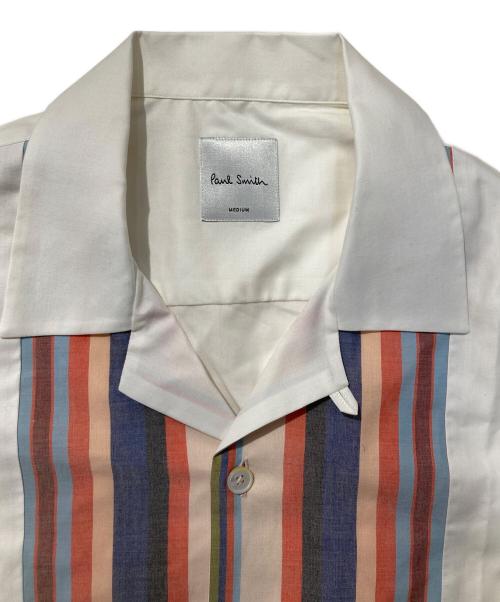 PAUL SMITH（ポールスミス）PAUL SMITH (ポールスミス) マルチストライプオープンカラーシャツ ホワイト サイズ:Mの古着・服飾アイテム