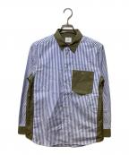 PS Paul SmithＰＳポールスミス）の古着「切替ストライプシャツ」｜スカイブルー