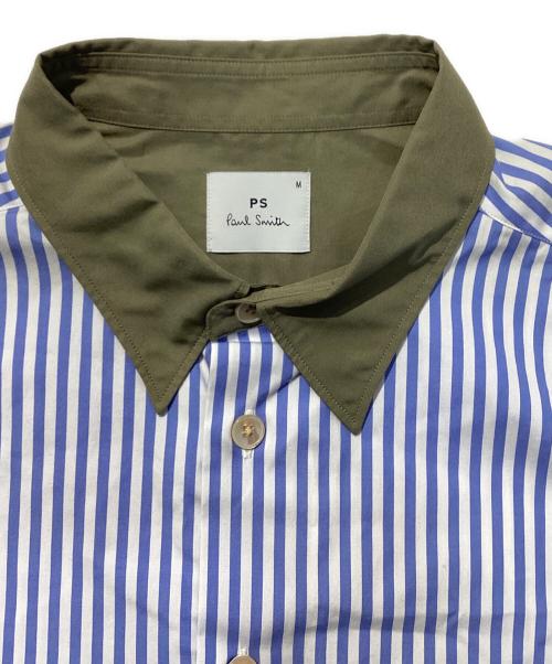 PS Paul Smith（ＰＳポールスミス）PS Paul Smith (ＰＳポールスミス) 切替ストライプシャツ スカイブルー サイズ:Mの古着・服飾アイテム