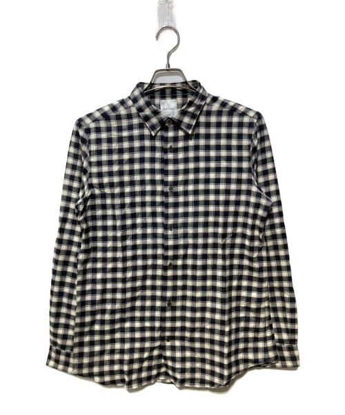 PAUL SMITH（ポールスミス）Paul Smith (ポールスミス) コットンチェックシャツ ホワイト×ブラック サイズ:Mの古着・服飾アイテム