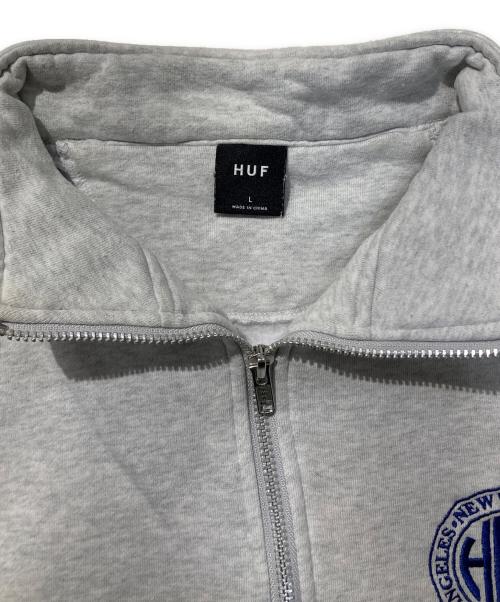 HUF（ハフ）HUF (ハフ) ハーフジップスウェット グレー サイズ:Lの古着・服飾アイテム