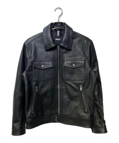 BOSS（ボス）BOSS (ボス) Malto ラムレザージャケット ブラック サイズ:46の古着・服飾アイテム
