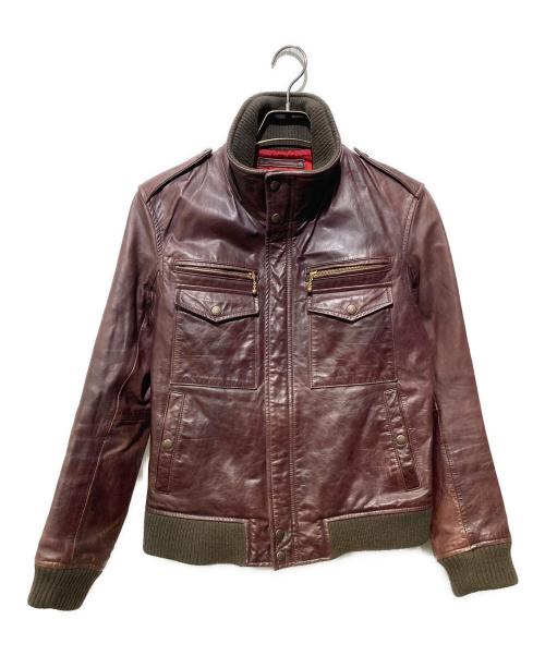 AVIREX（アヴィレックス）AVIREX (アヴィレックス) ホースハイドレザージャケット ブラウン サイズ:Mの古着・服飾アイテム