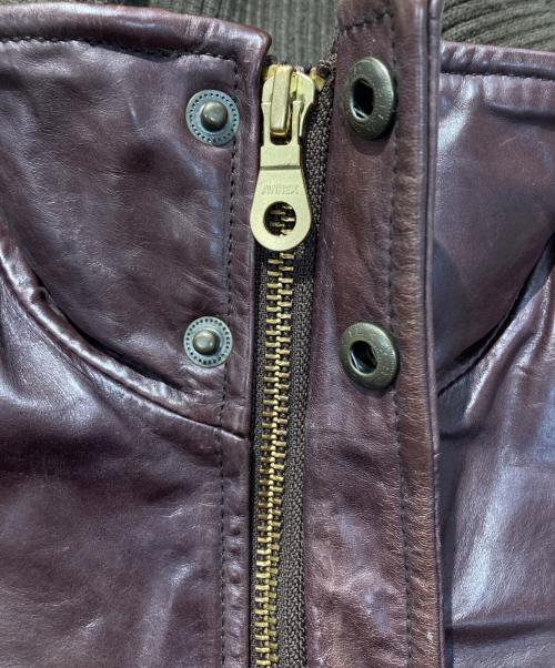 AVIREX（アヴィレックス）AVIREX (アヴィレックス) ホースハイドレザージャケット ブラウン サイズ:Mの古着・服飾アイテム
