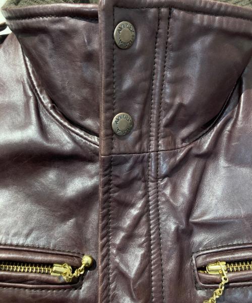 AVIREX（アヴィレックス）AVIREX (アヴィレックス) ホースハイドレザージャケット ブラウン サイズ:Mの古着・服飾アイテム